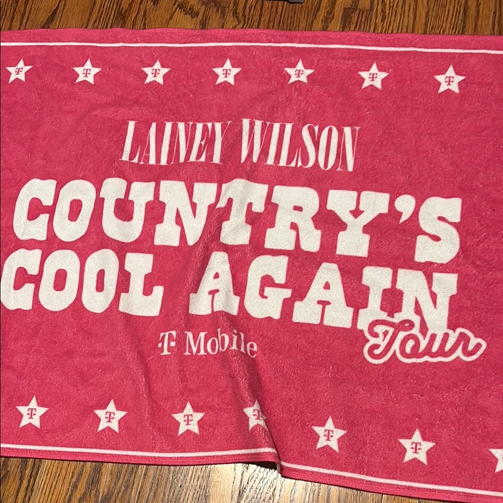 Lainey Wilson Country's Cool Again Tour Pink Towel